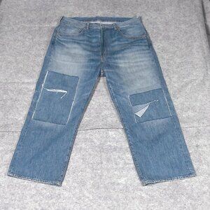 Denimist Haisley Slouch Boyfriend Jeans Wide Leg Size 32 Cropped Patchwork Denim